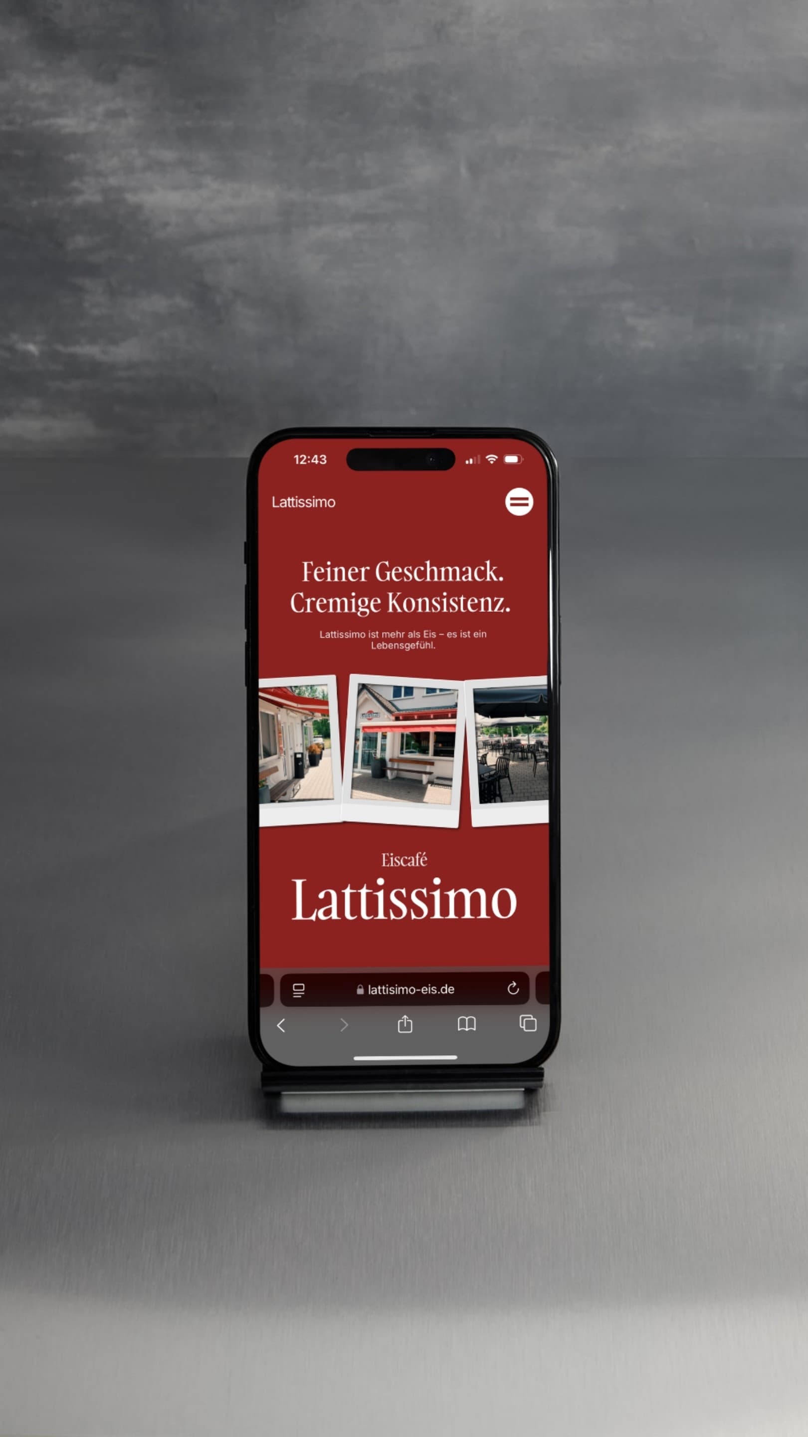 Lattisimo Website mit warmem Café-Look