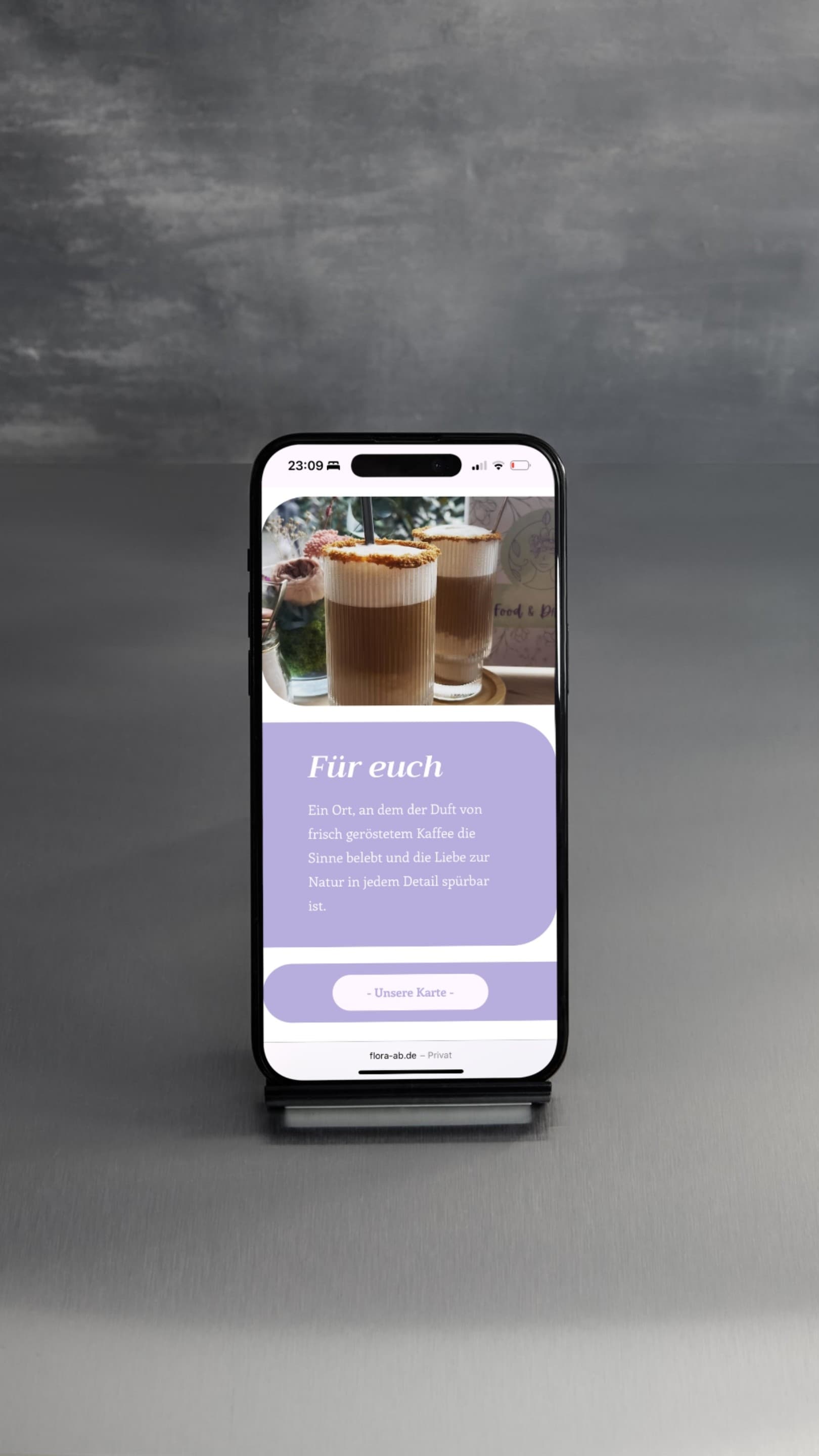 Café Flora mobile Website