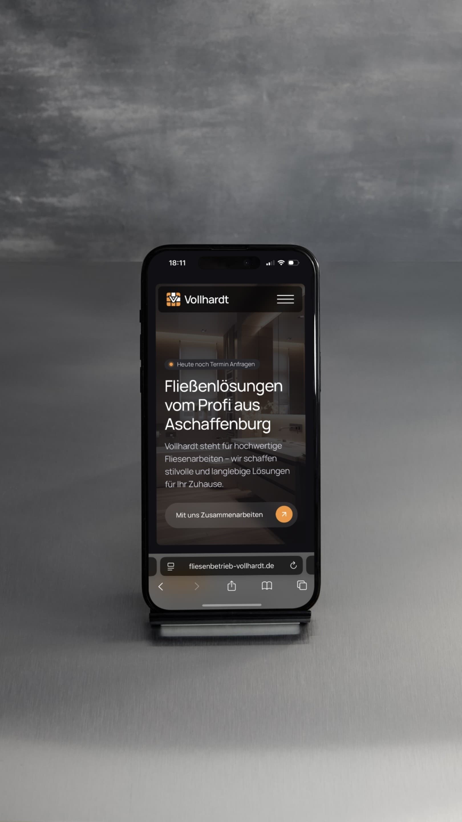 Fliesenbetrieb Vollhardt Website mit Referenzfokus