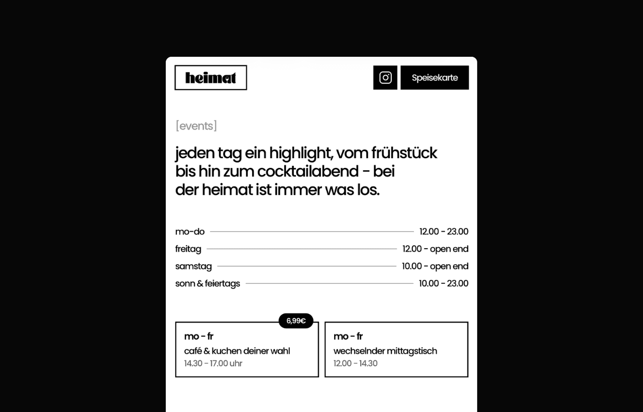 heimat Website Eventbereich