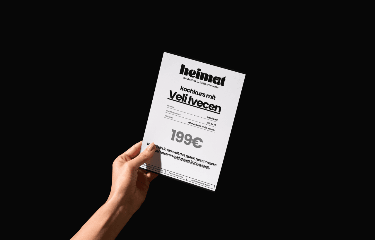 heimat Printdesign für Kochkurs