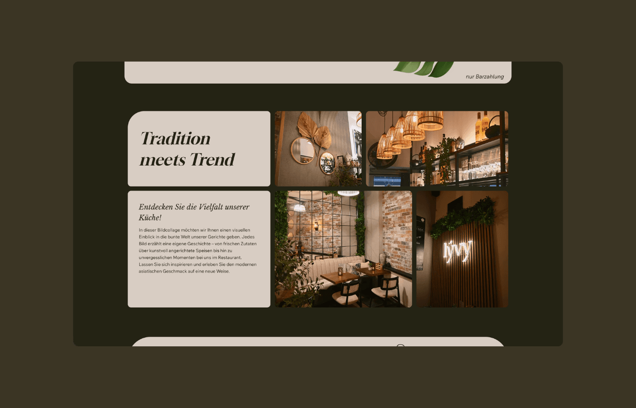 Lyvy visuelle Collage mit Interieur und Branding